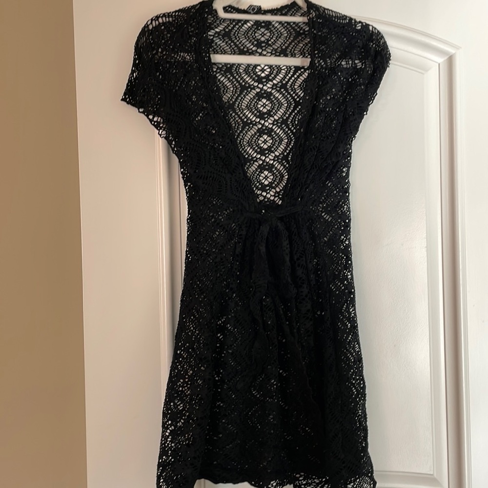 Black bathing suit cover-up